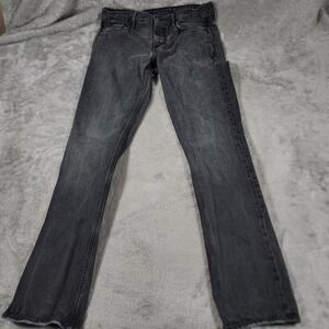 Robert Graham Jeans Mens 34x32 Black Gray Washed Slim Jim Denim Zip Fly Straight